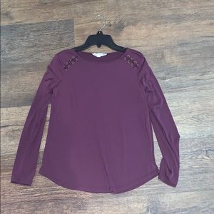 Purple flowy long sleeve fancy shirt